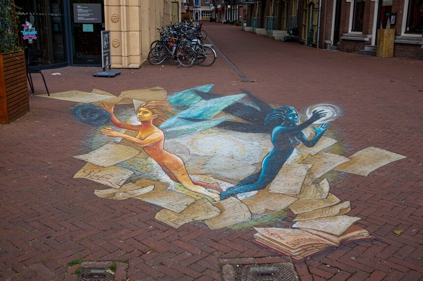 Het thema van het straattekeningenfestival in Arnhem is muziek